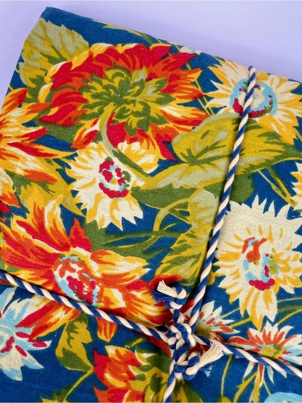 April Cornell Marguerite Floral Tablecloth Teal Yellow Orange 70